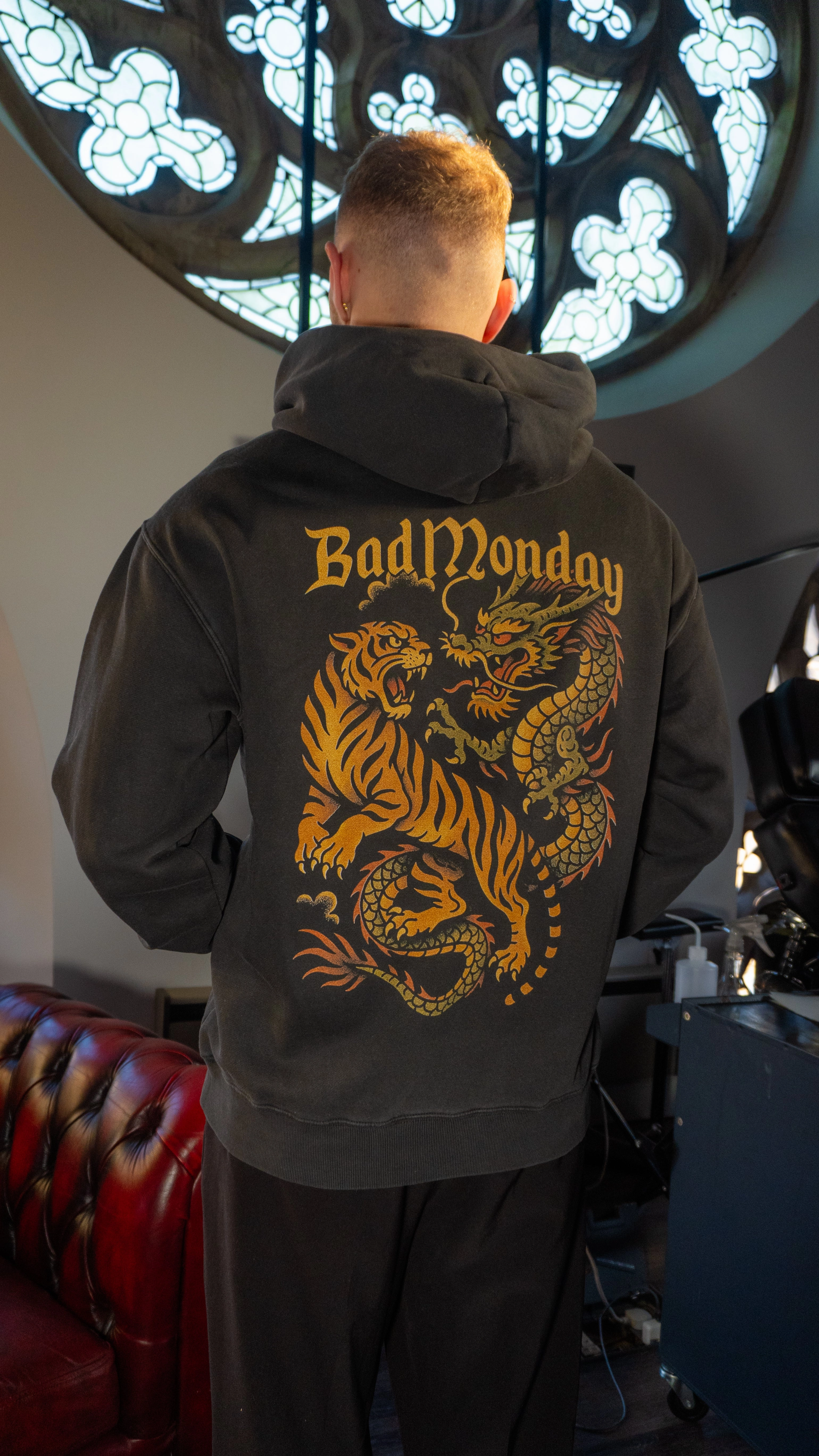 Tiger Dragon Relax Hoodie Durable Water Repellent Finish Waterproof Coating