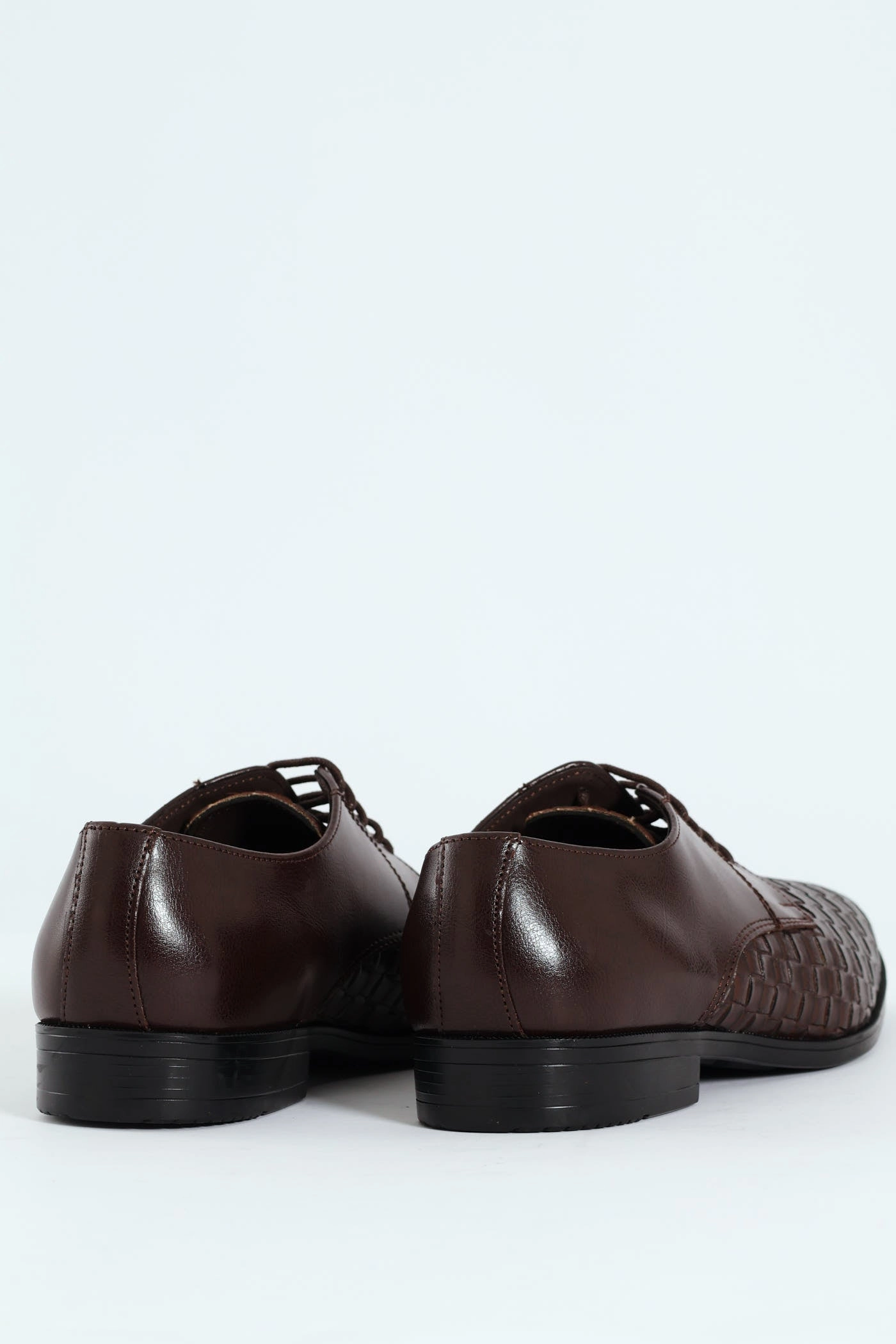 Scandi Chic Easy Match Weave Upper Lace Up Formal Shoe - Chocolate