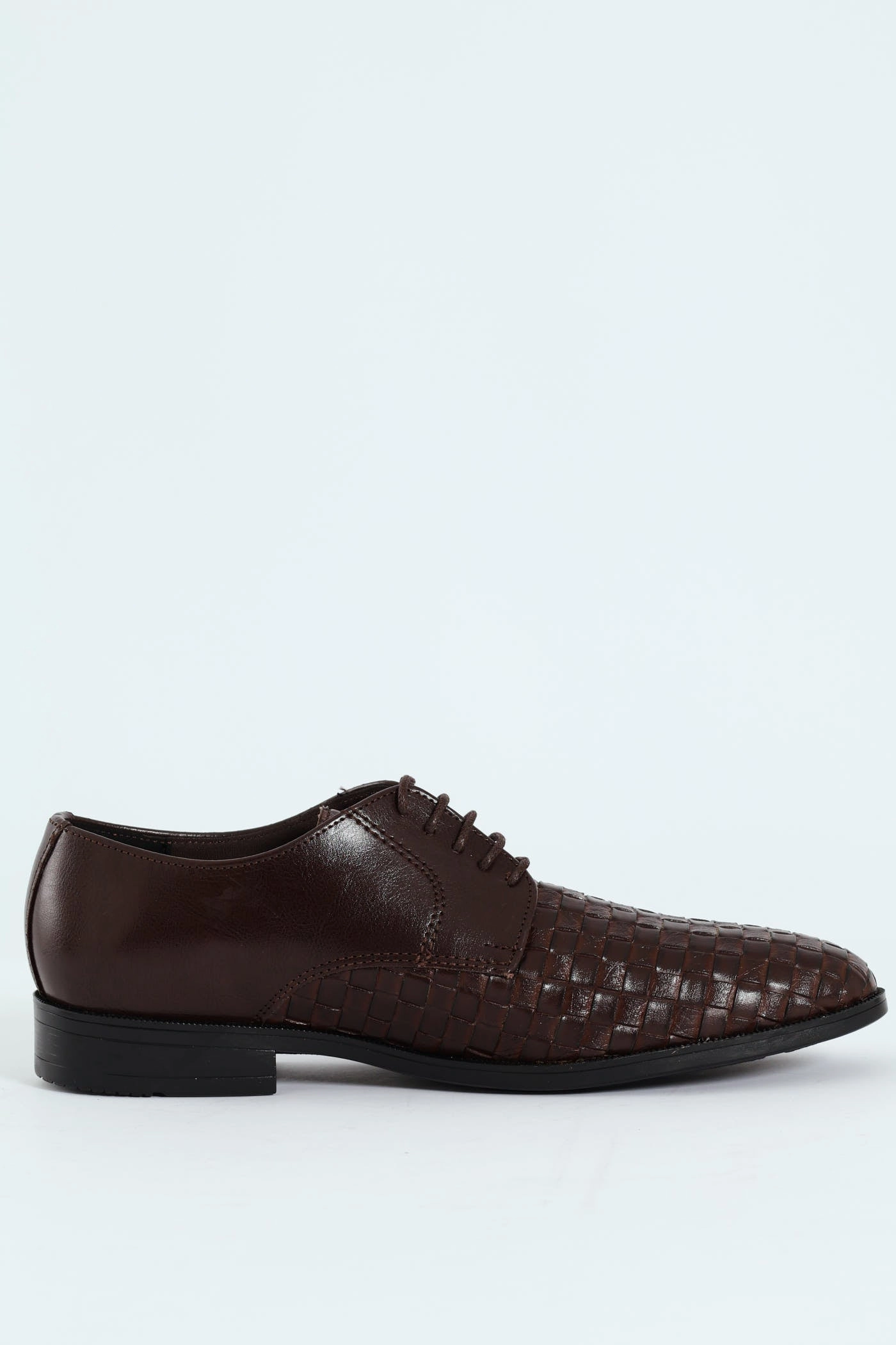 Weave Upper Lace Up Formal Shoe - Chocolate Clear Tread