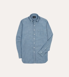 Light Blue Cotton Chambray Button-Down Shirt Networking Session