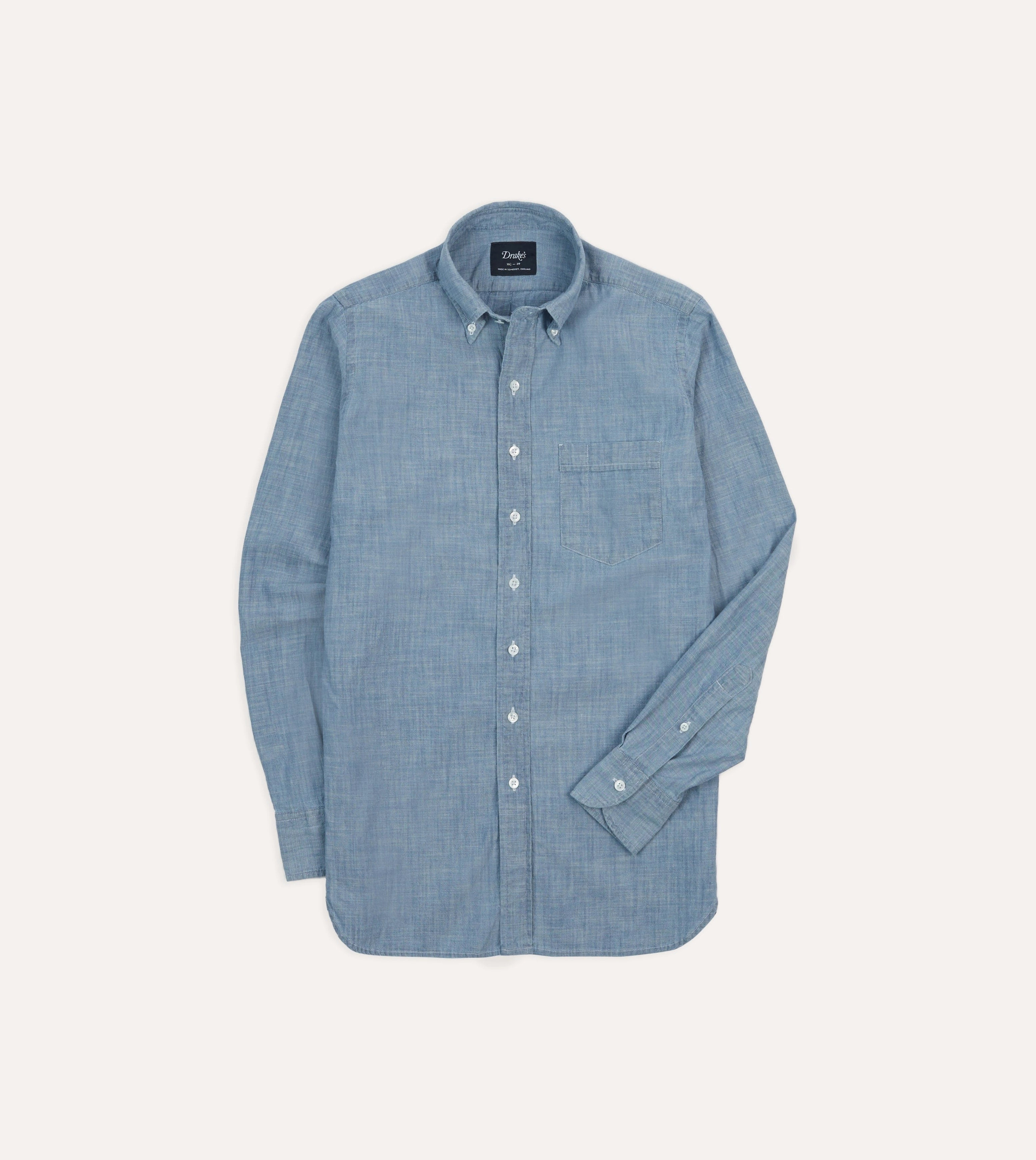 Light Blue Cotton Chambray Button-Down Shirt Networking Session