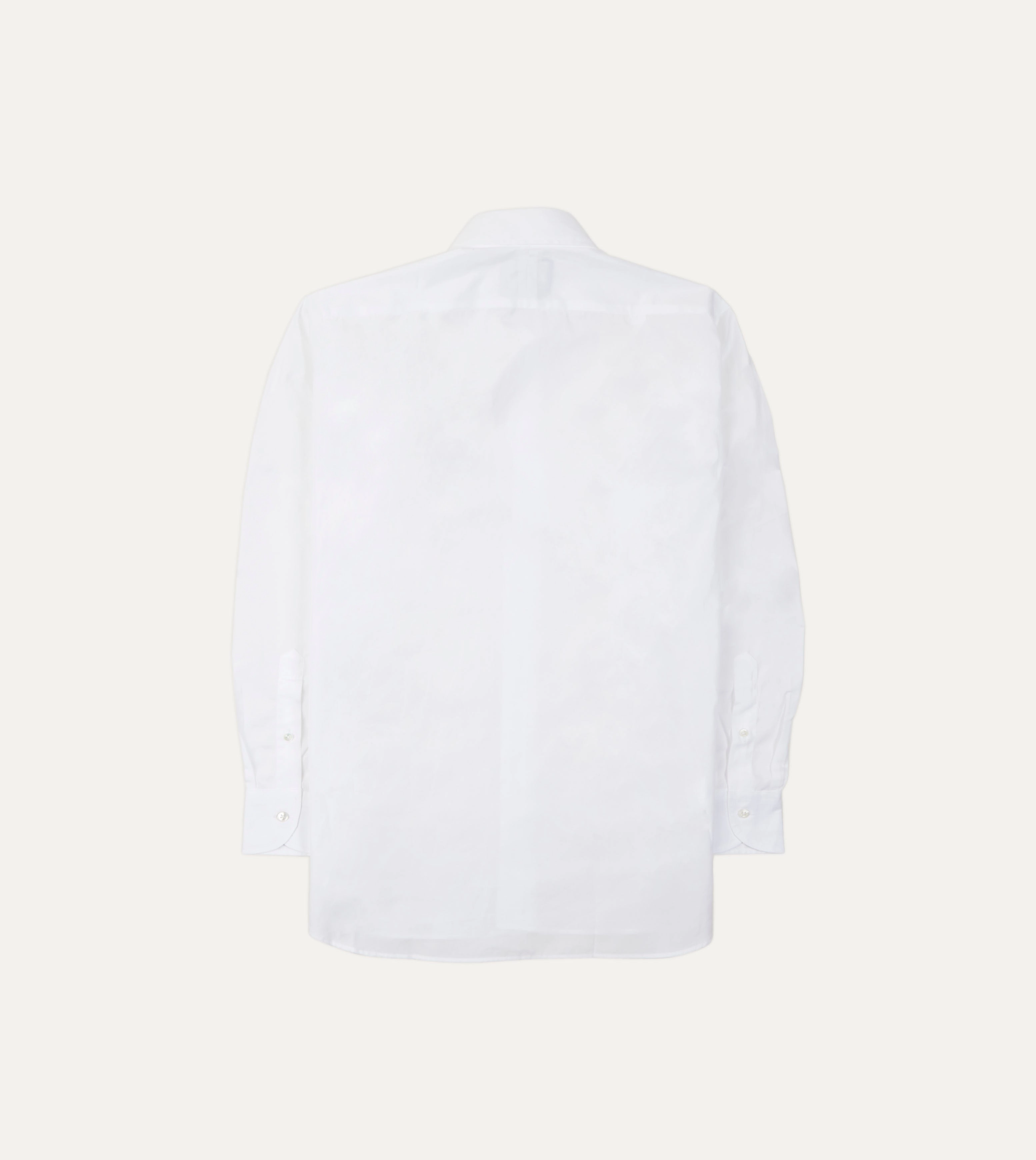 Classic Collar White Cotton Poplin Long Point Collar Shirt