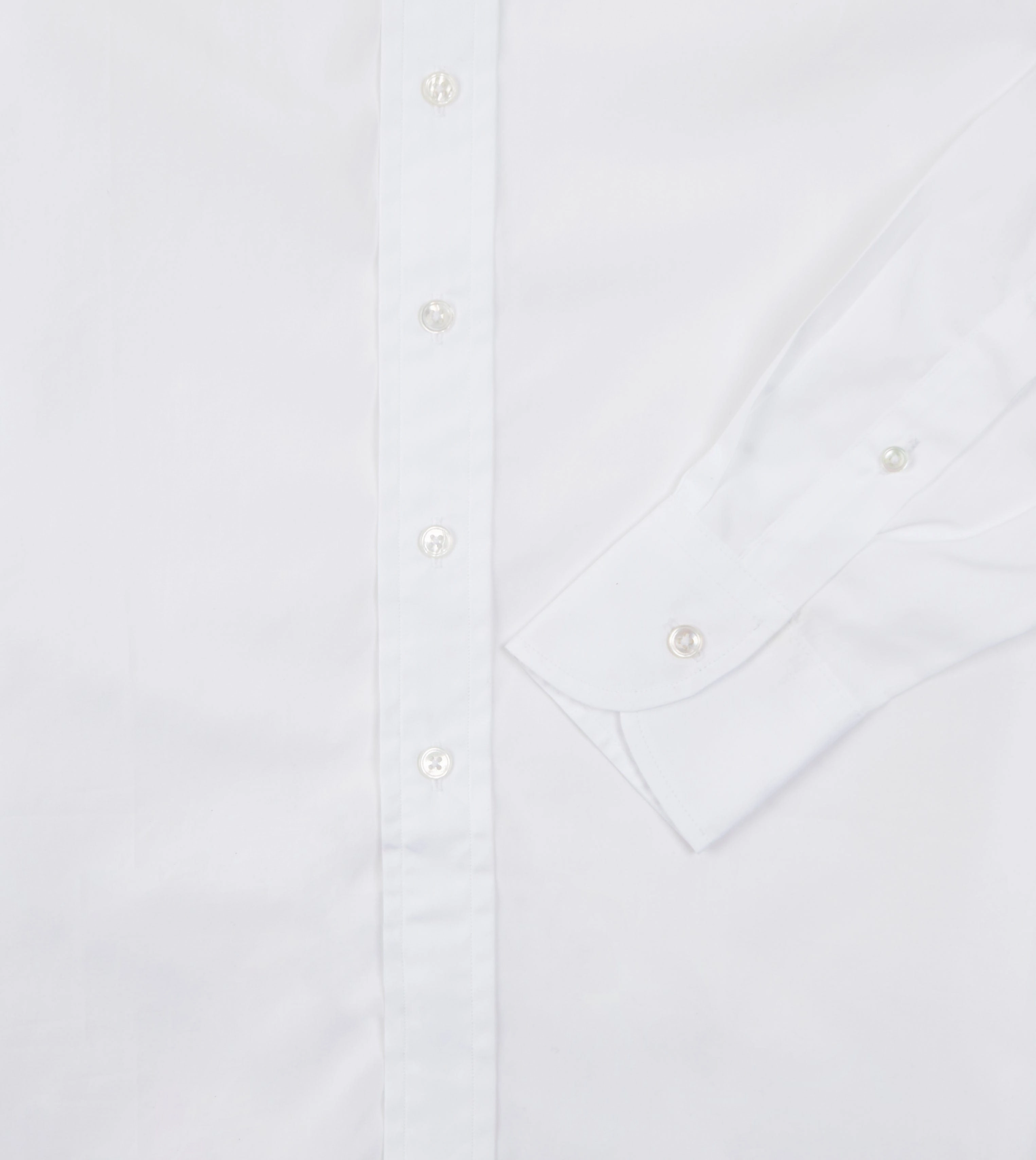 Oversized style Snag Resistant Fabric White Cotton Poplin Long Point Collar Shirt
