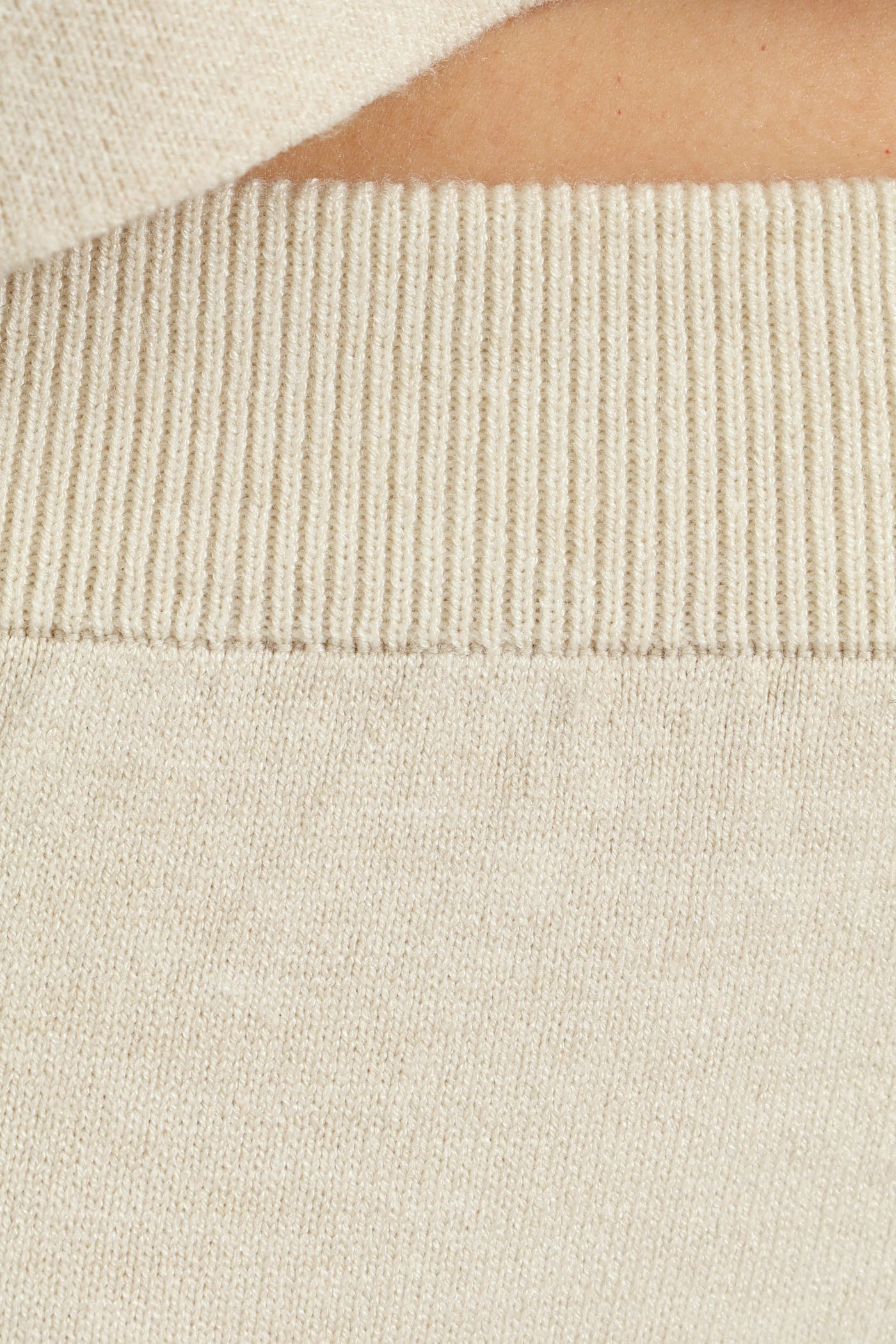 Wide Leg Knitwear Pants - Cream All Day Use
