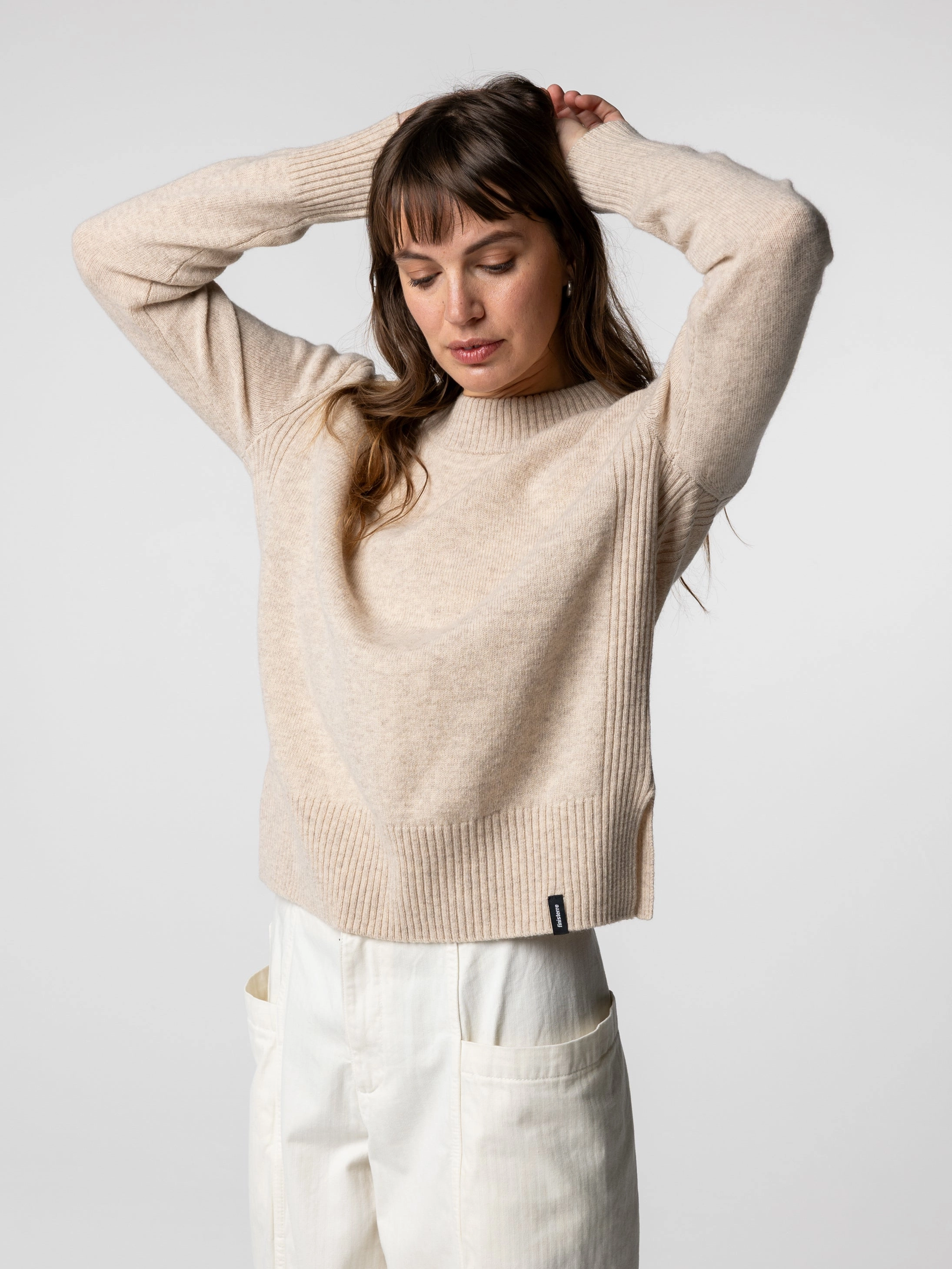 Women's Cavan Ribbed Knit Jumper Hand Linked Seams UVProtection Layer