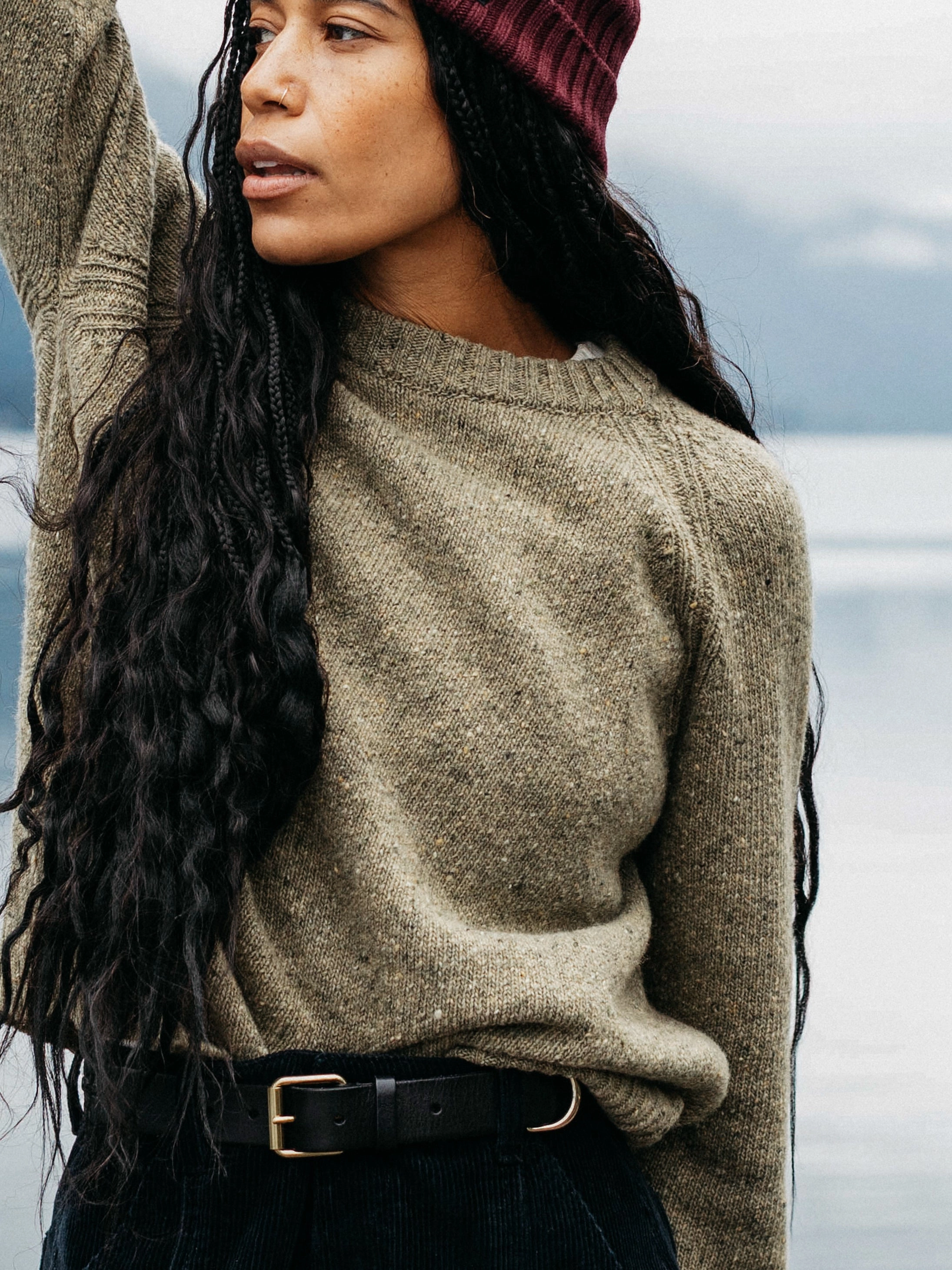 Biodegradable Fiber Blend Odor Resistant Fabric Women's Farne Crew Neck Knit Jumper