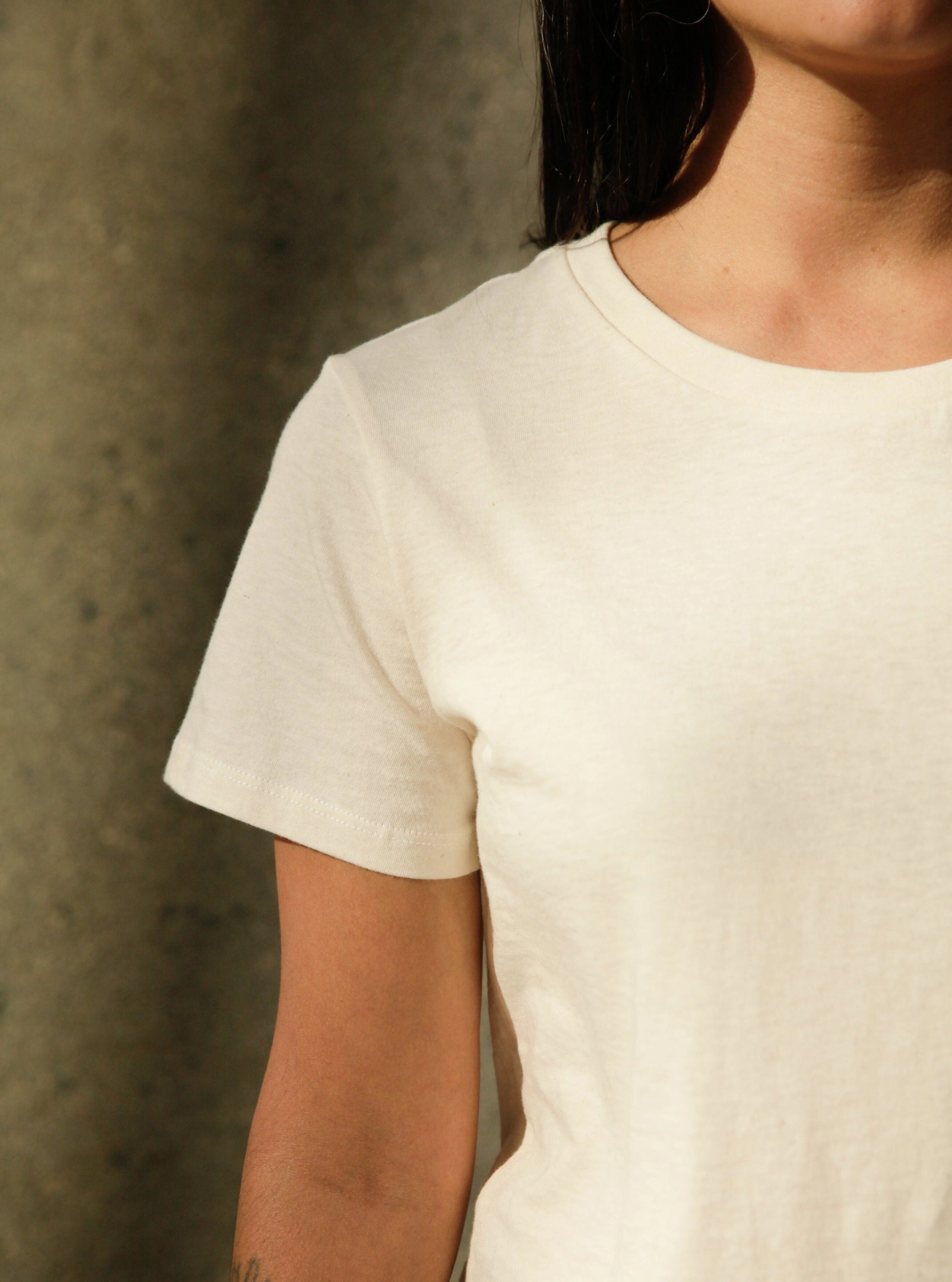 Women's Organic Crew Tee - Natural NonChafingTrim