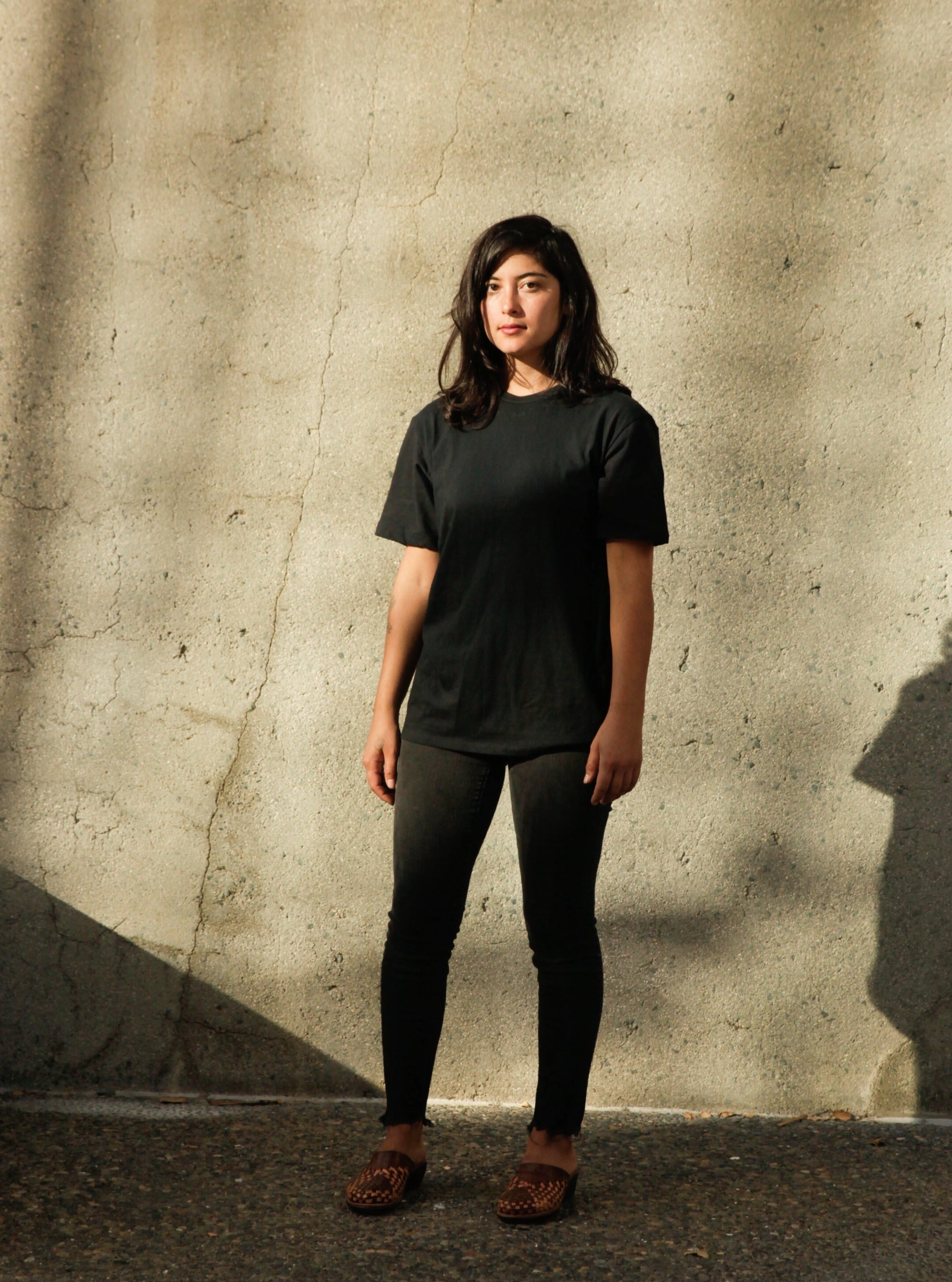 Raglan Sleeve Women's Organic Unisex Style Crew Tee - Black