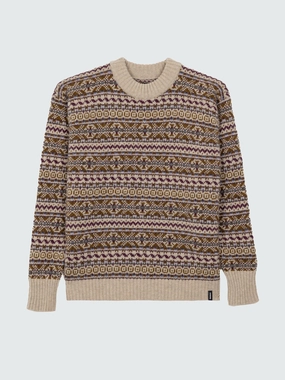 Women's Shetland Fair Isle Jumper Flexible Ribbing
