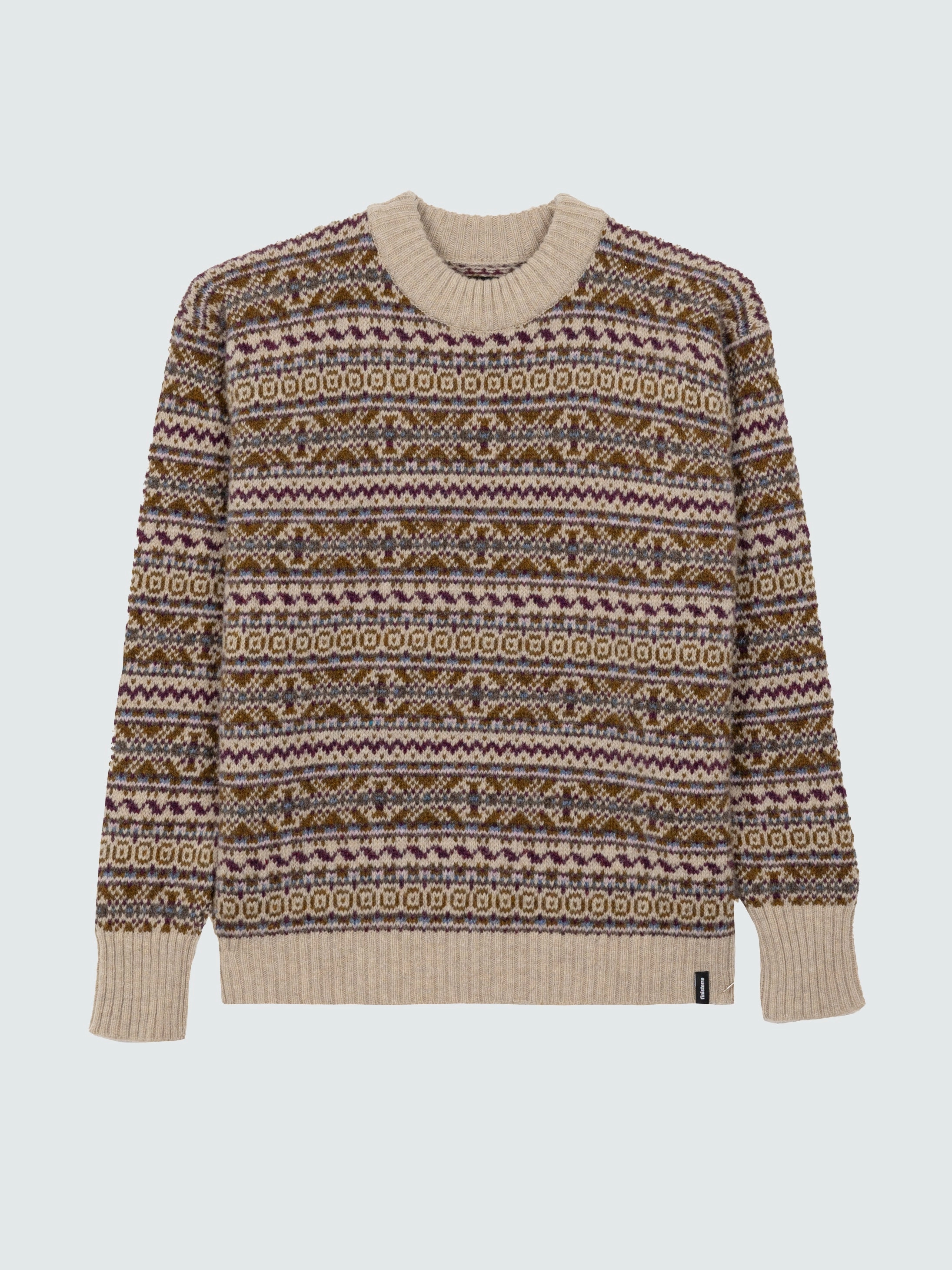 Women's Shetland Fair Isle Jumper Flexible Ribbing