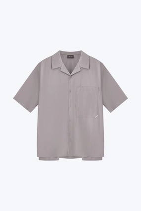 Perfect Comfort Wear Worker's Pocket Cuban Collar Shirt - Grey [AT]