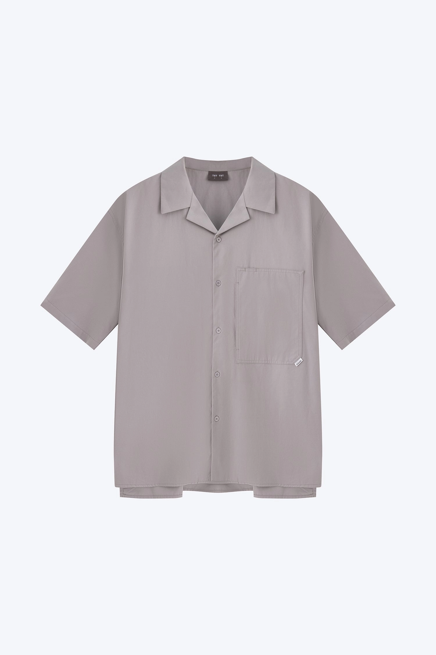 Top Rated Sublimation Resistant Fabric Worker's Pocket Cuban Collar Shirt - Grey [AT]