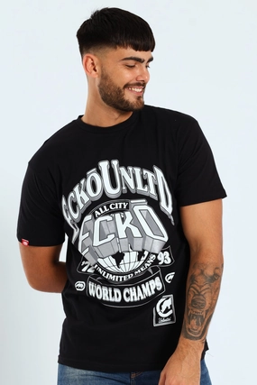 World Champs Tee - Black Trendy Piece Antibacterial Treatment