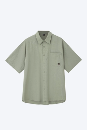 Cotton Linen Button-Up Shirt - Sage Bright and Bold