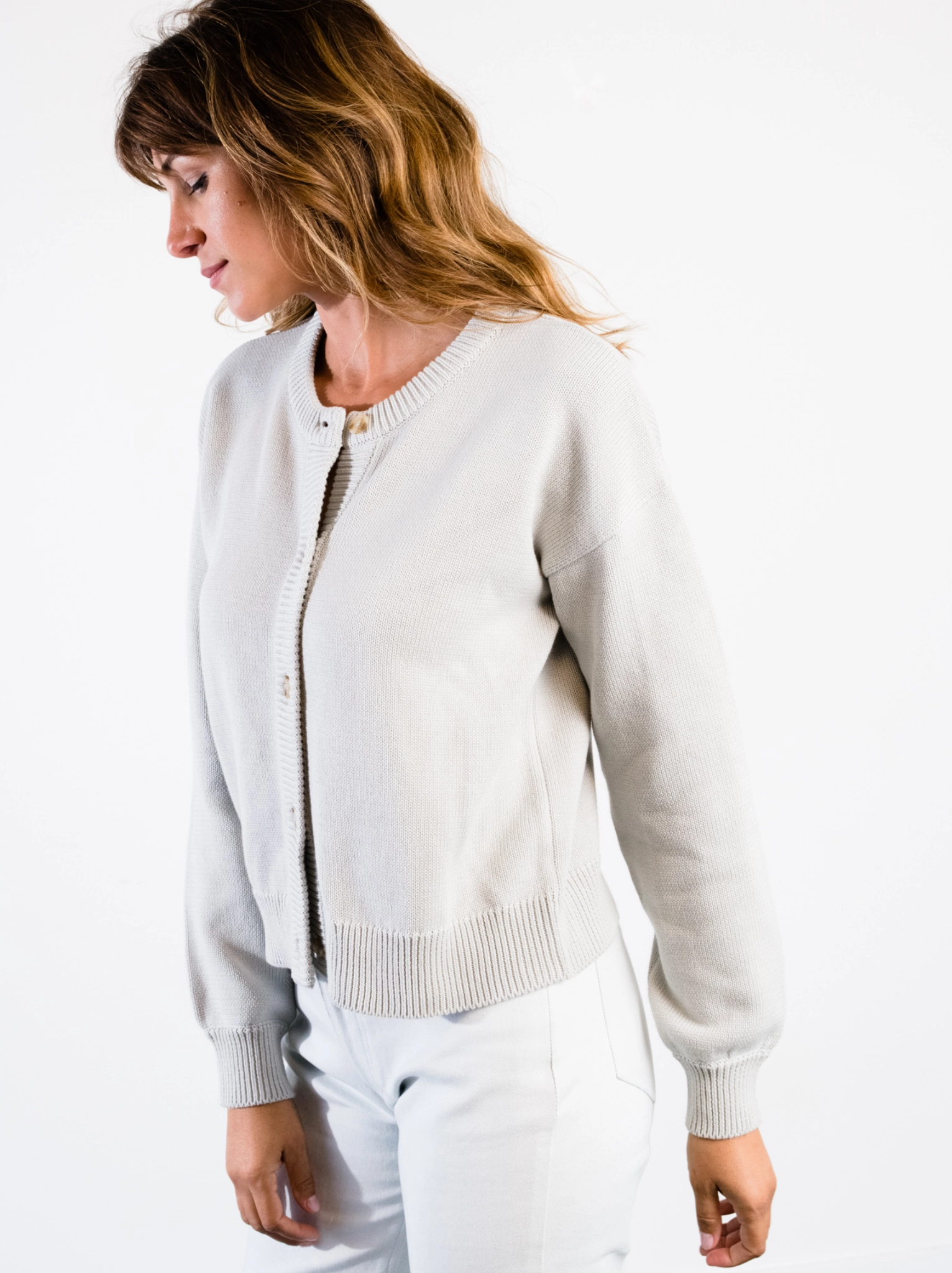 Willow Classic Cardigan - Chalk Perfect Knit Timeless Layering