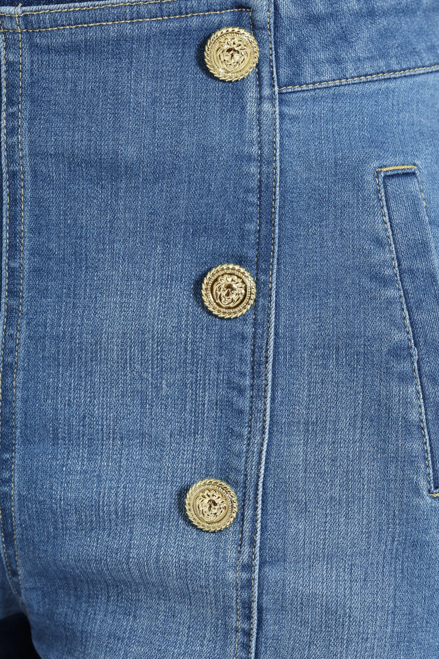 Decorative Button Welt Pocket Shorts - Light Blue Ultra Soft Lining Quick Flex