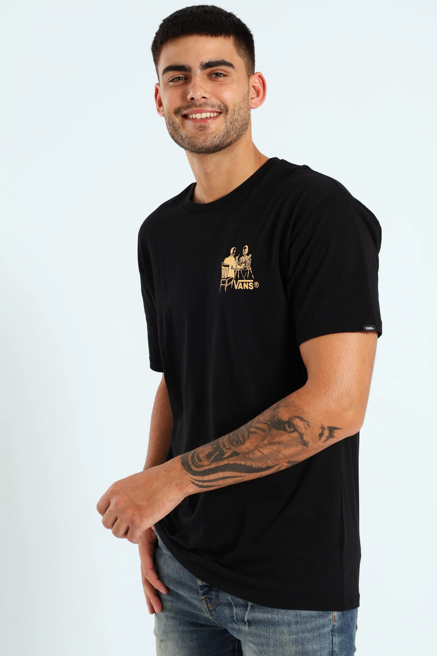 Trendy Layering Fine Dining Tee - Black