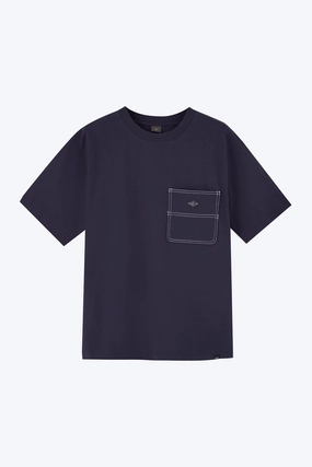 SweatGuard Lining Utility Contrast Pocket Stitch Tee - Navy