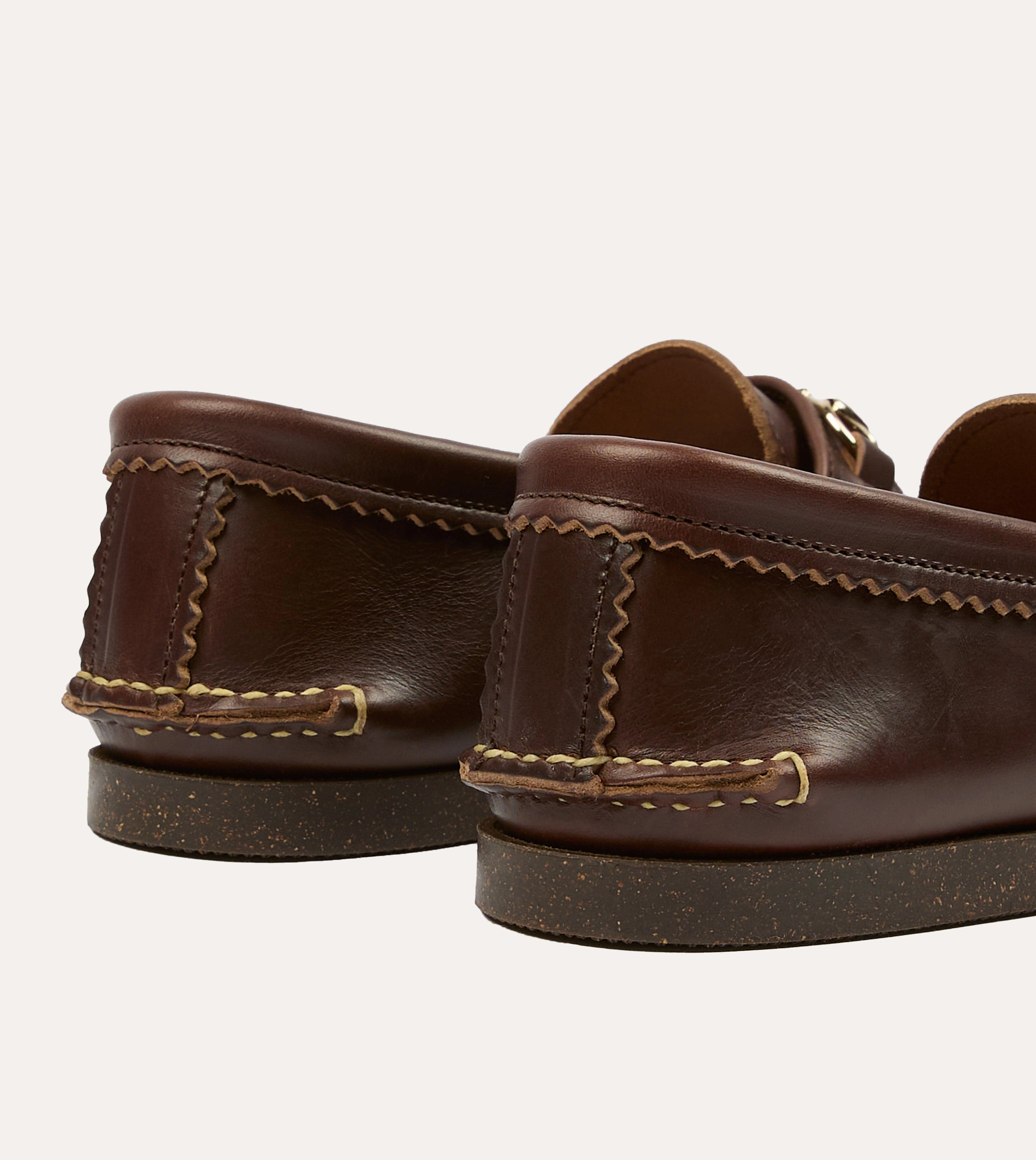 Yuketen Brown Leather Bit Loafer with Camp Sole Smile Step